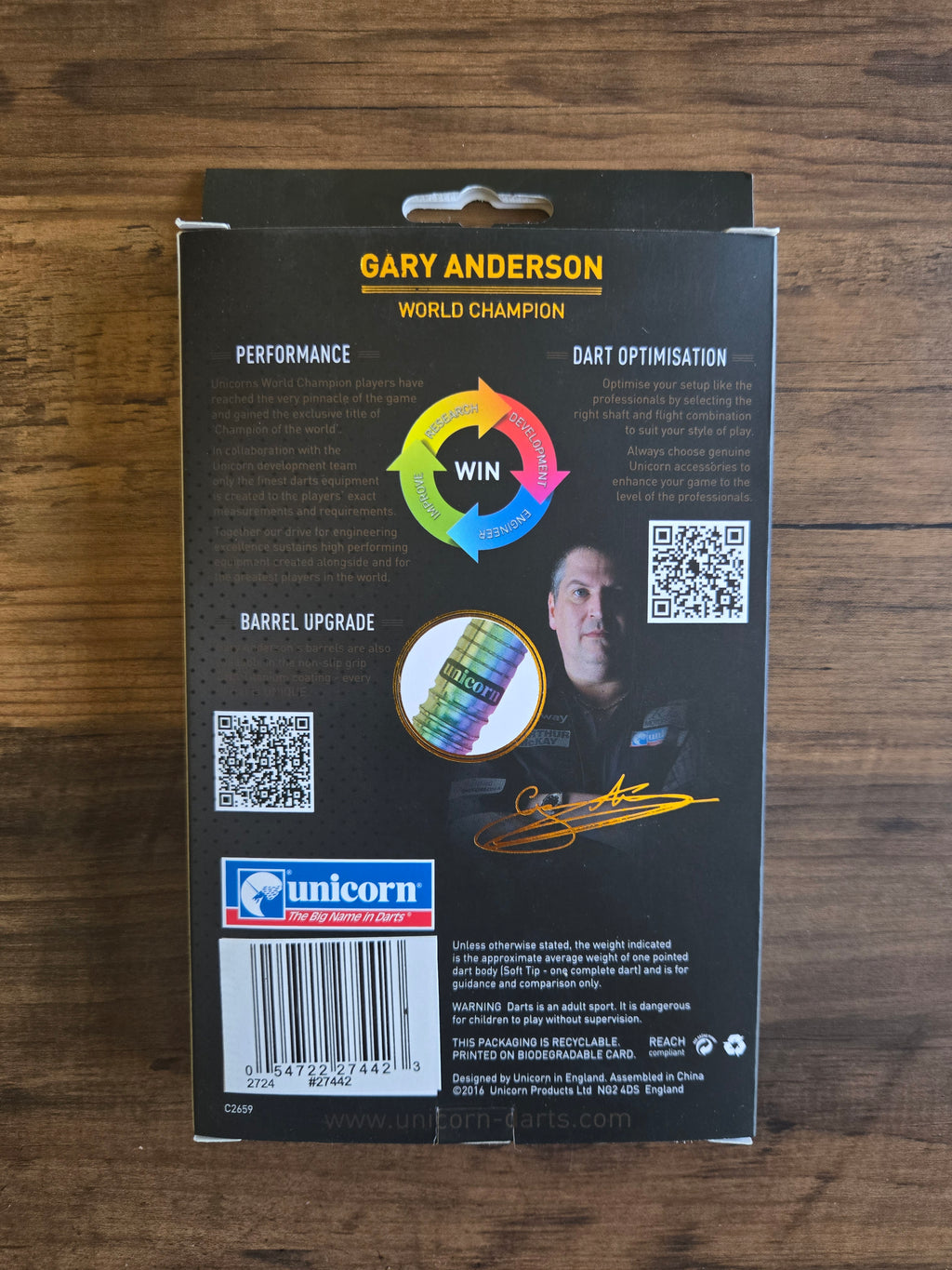 Unicorn Gary Anderson World Champion Darts
