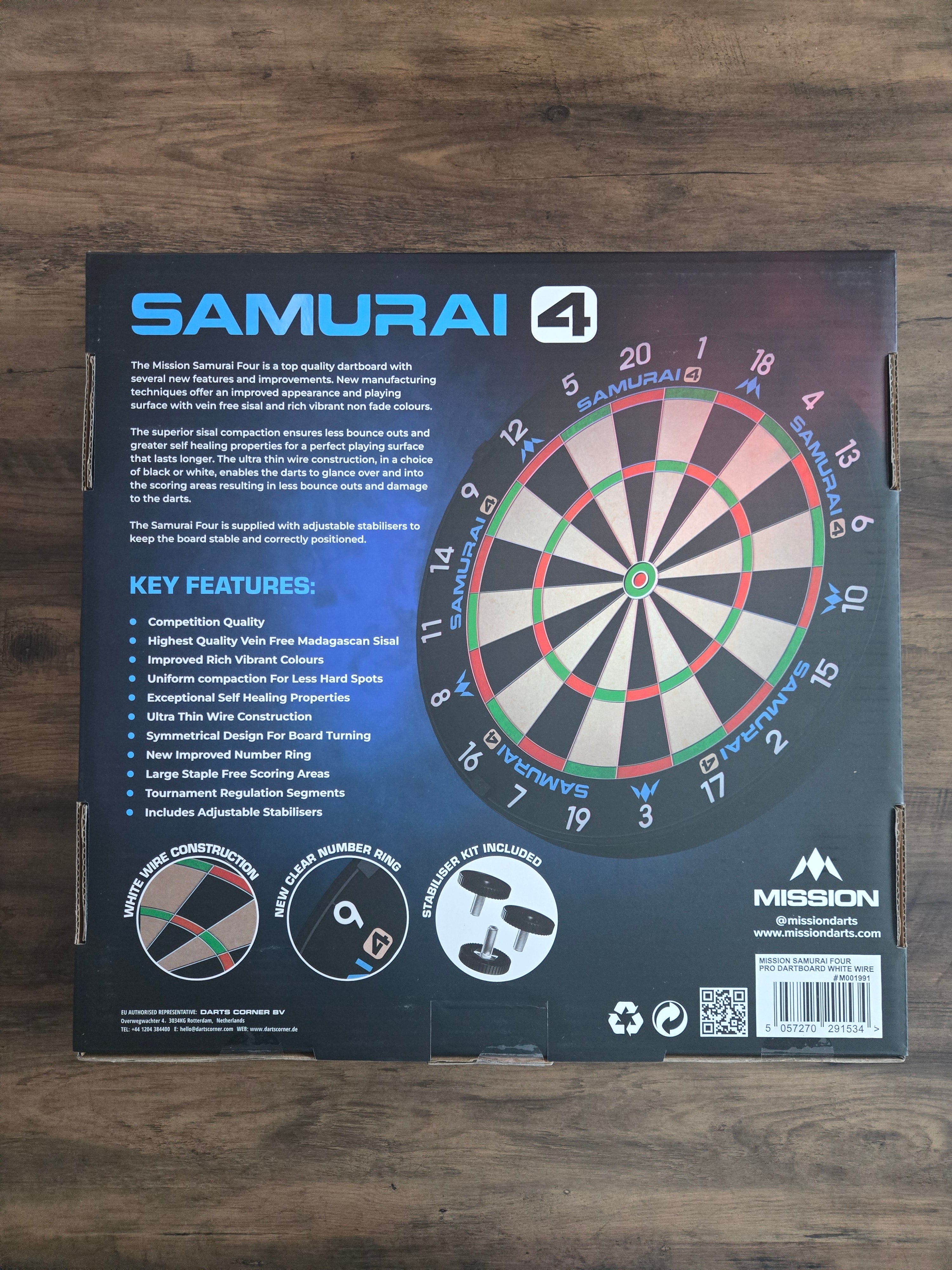 Mission Samurai 4 Dartboard - White Spider Edition