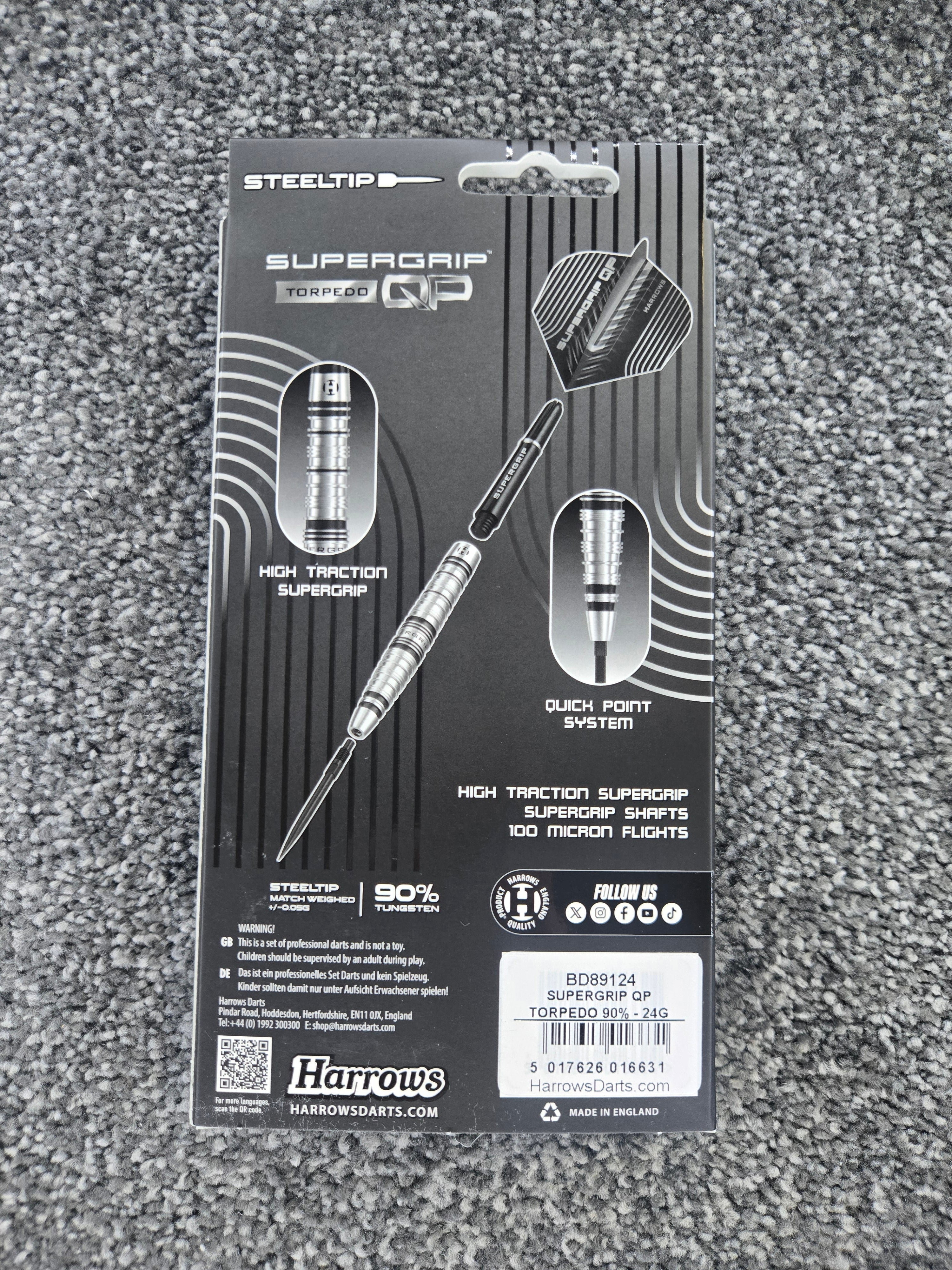 Harrows Supergrip Quick Point Torpedo Darts